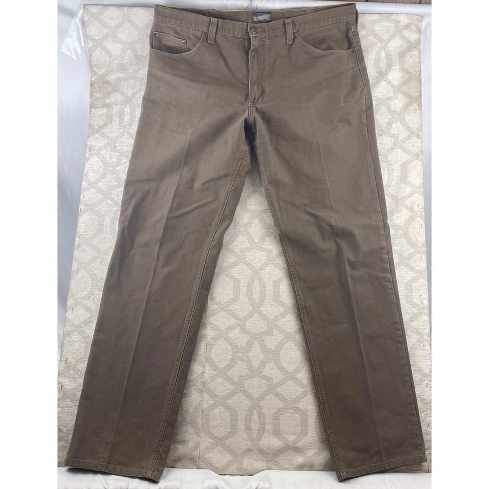 Diamond Gusset Jean Co Mens Brown Canvas Work Pants Made in USA 42x36 DMECVS201